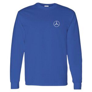 Men’s Mercedes-Benz Car Logo Embroidered Cotton Long Sleeve - Royal Blue